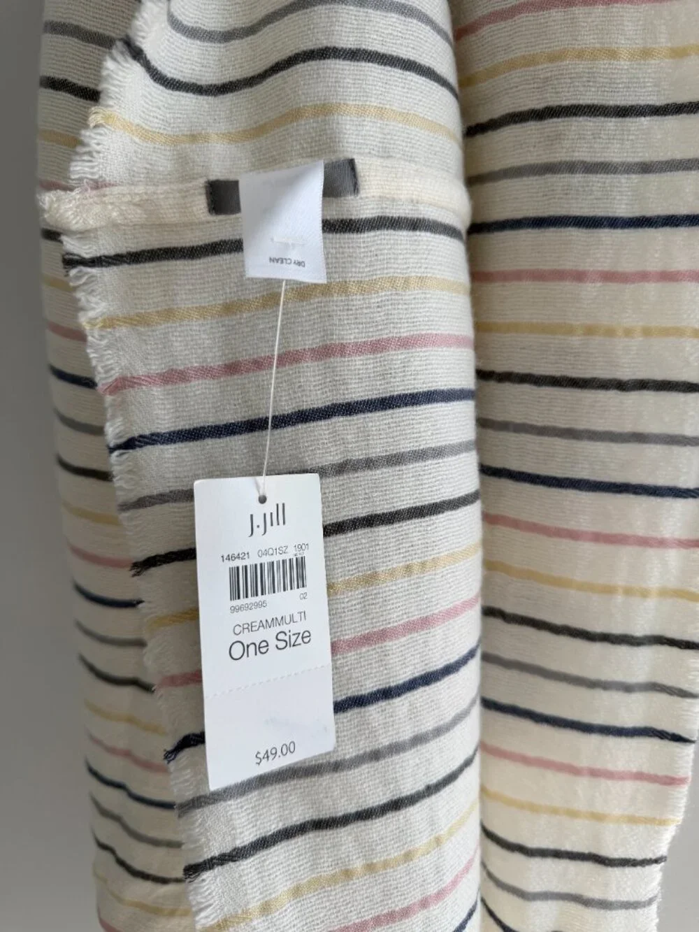 J. Jill NWT Striped Infinity Scarf Rayon Wool Blend Lightweight Loop One‎ Size